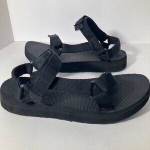 Womens Teva Platform Black‎ Strappy Sandals Black 11